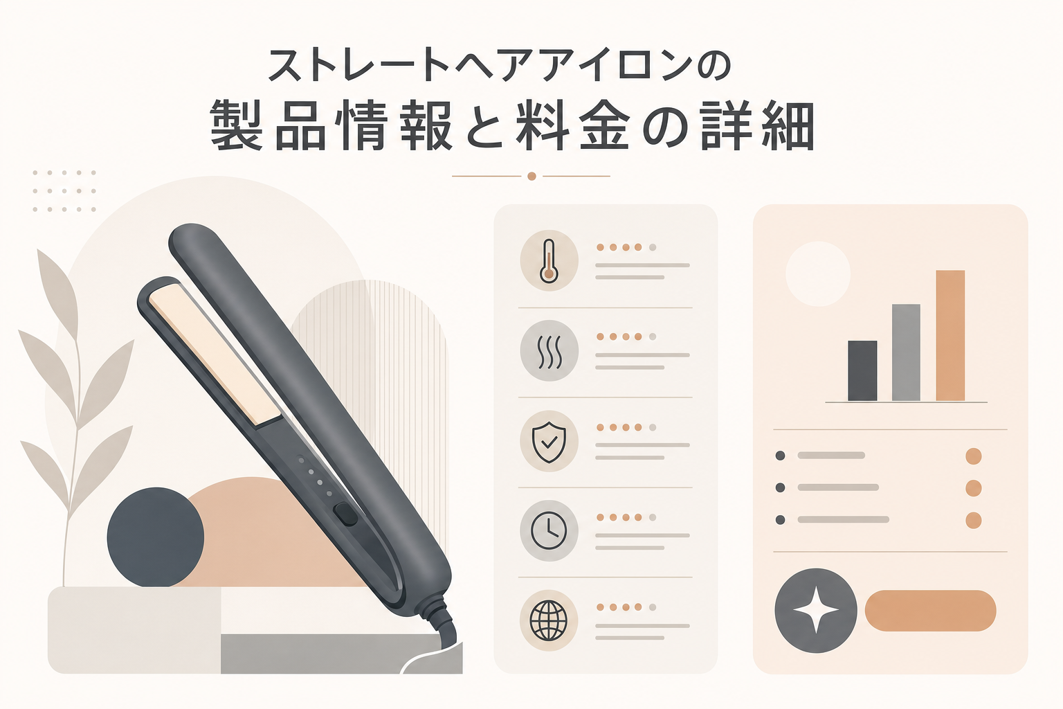 ストレートヘアアイロンの製品情報と料金の詳細