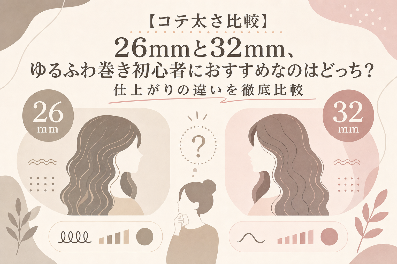 【コテ太さ比較】26mmと32mm、ゆるふわ巻き初心者におすすめなのはどっち?仕上がりの違いを徹底比較