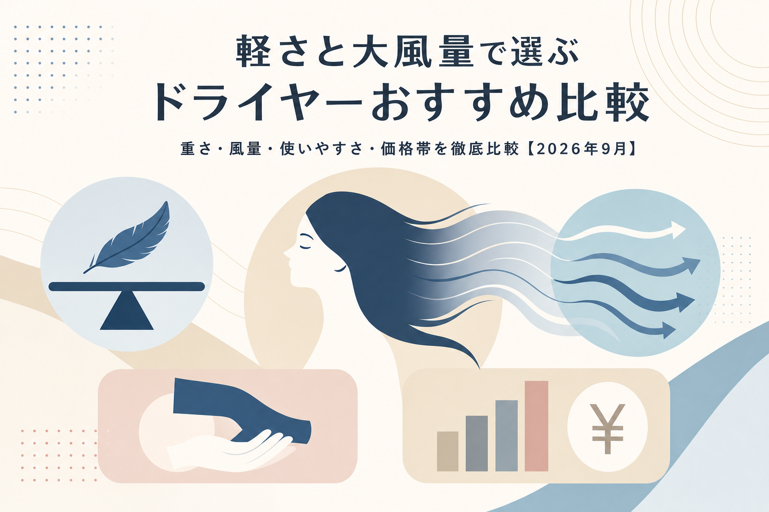 軽さと大風量で選ぶドライヤーおすすめ比較|重さ・風量・使いやすさ・価格帯を徹底比較【2026年9月】