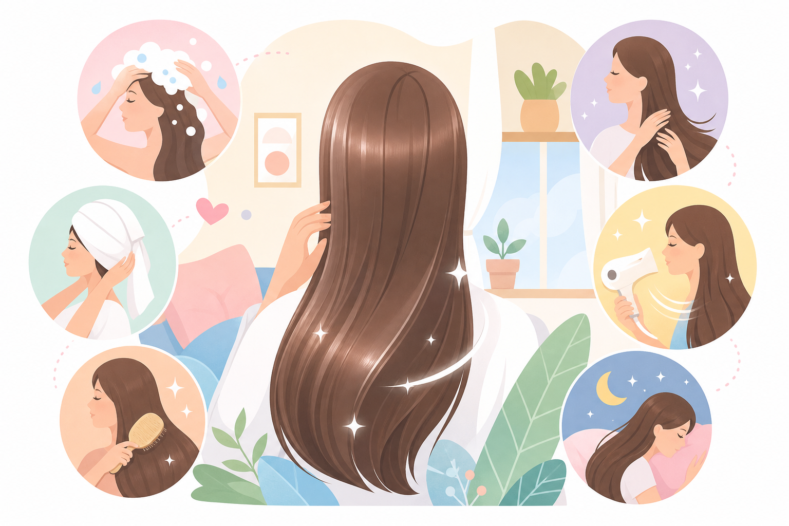 自宅でできる簡単なヘアケア|サラサラ・ツヤツヤ髪を叶えるホームケア方法
