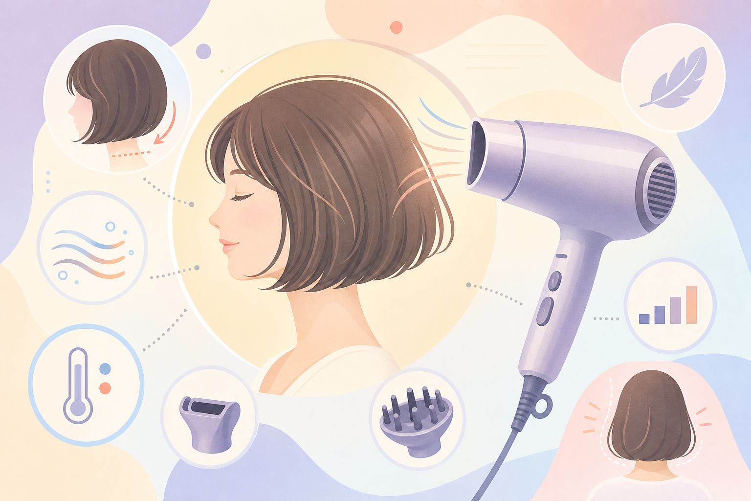 ボブヘアのセットに向いているドライヤー|美容家電ナビの選び方ガイド